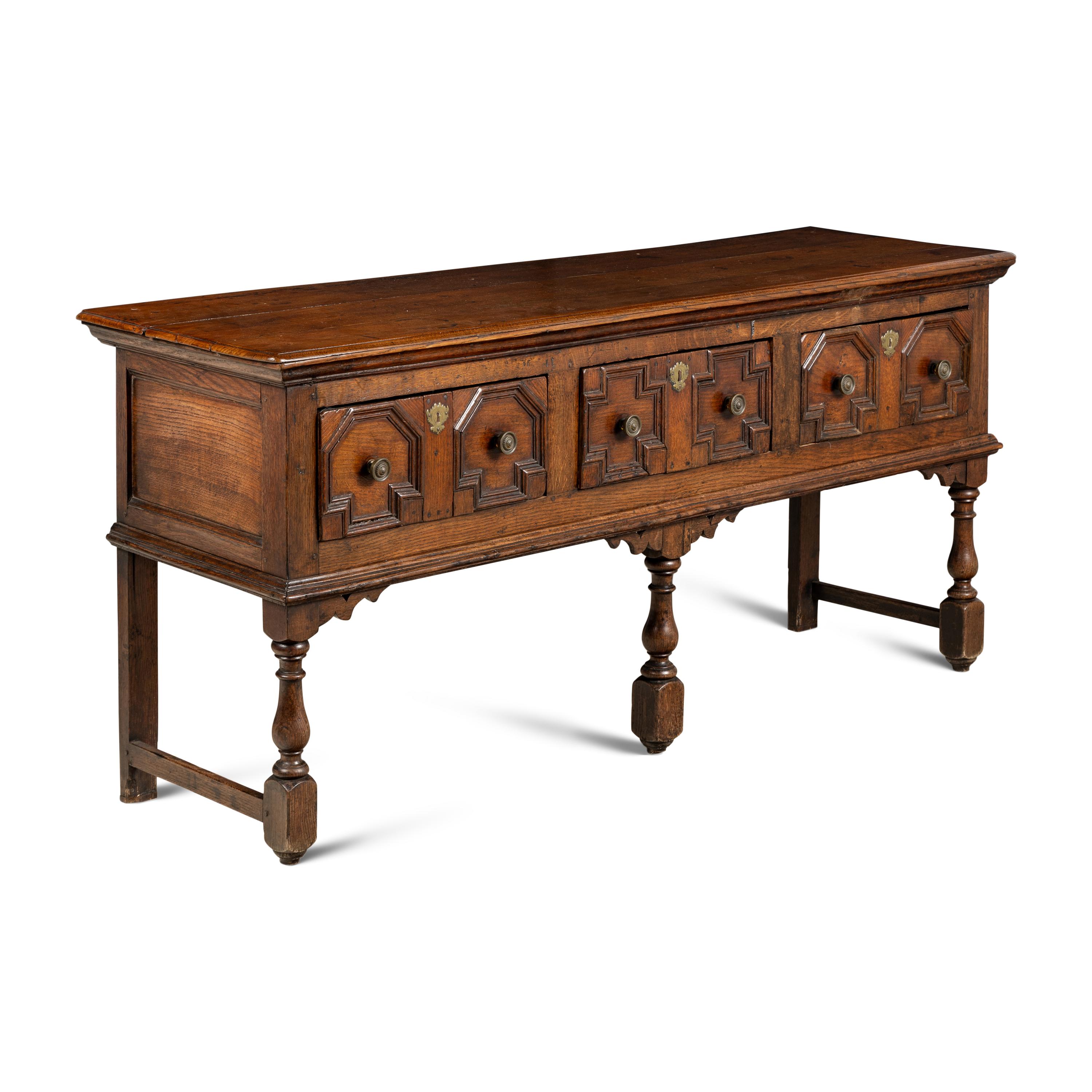 A Charles II Oak Welsh Dresser Base