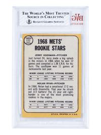 A 1968 Topps Nolan Ryan Mets Rookie Stars No. 177 Baseball Card,