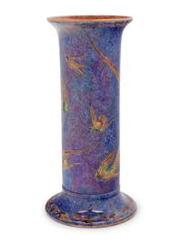 A Wedgwood Flying Hummingbirds Luster Vase