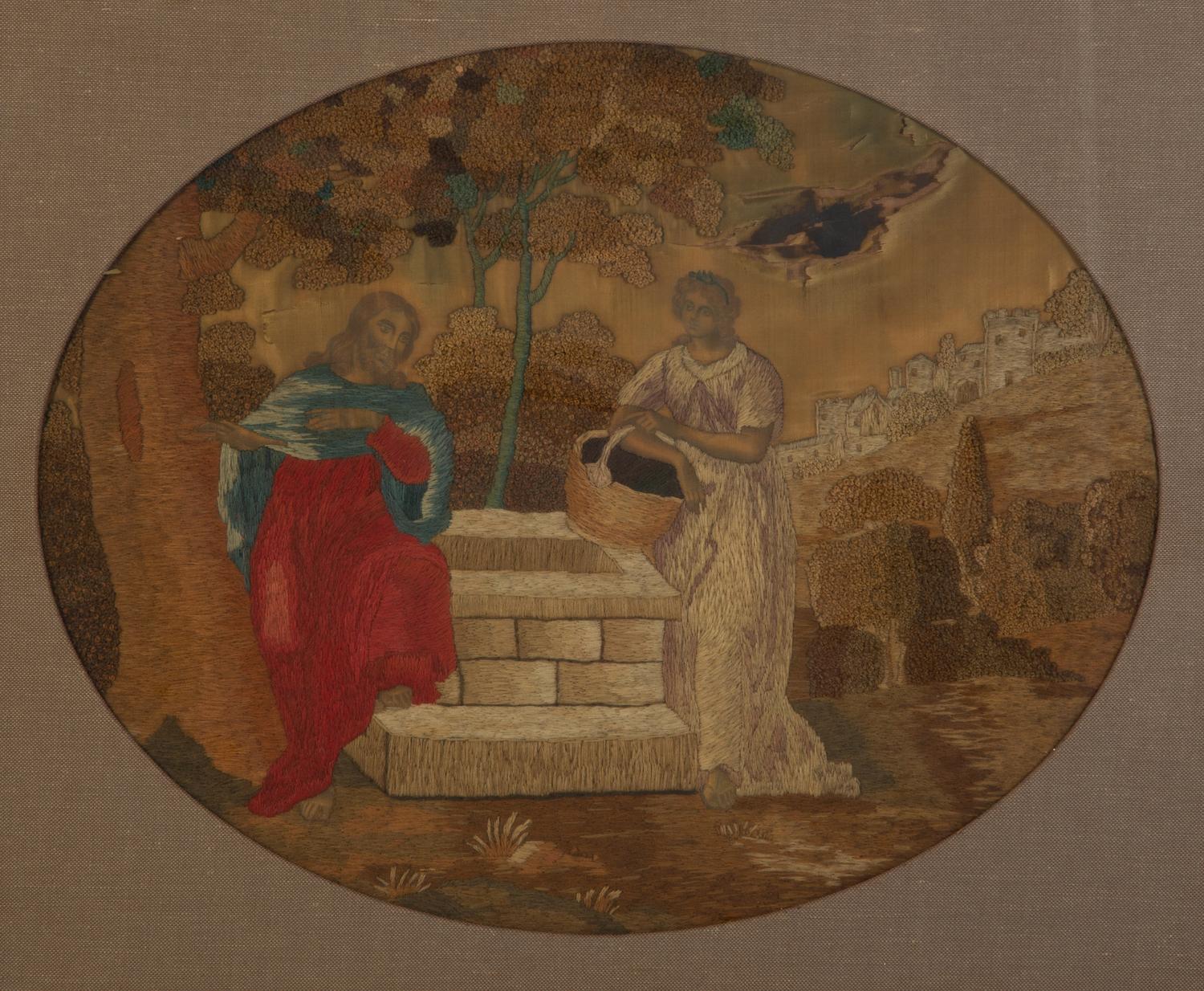 Four Needlework and Silk Pictures