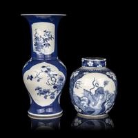 Two Chinese Blue and White Porcelain Covered Vessels
