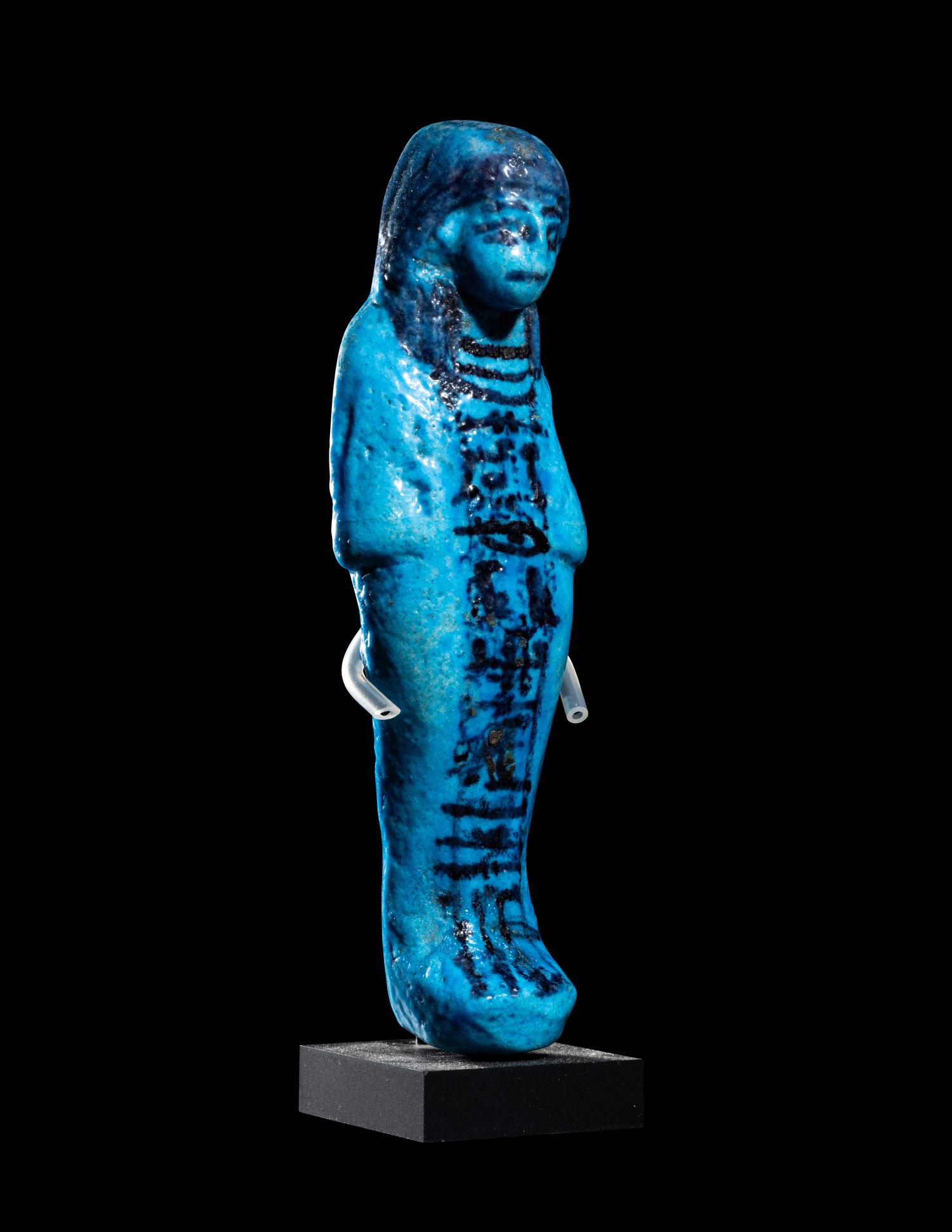 An Egyptian Blue Faience Ushabti for Nakht-S(U)-Pa-Hem-Netjer-Tepy
