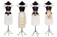 Collection of Seven Bustles and One Skirt Supporter, 1870-80s