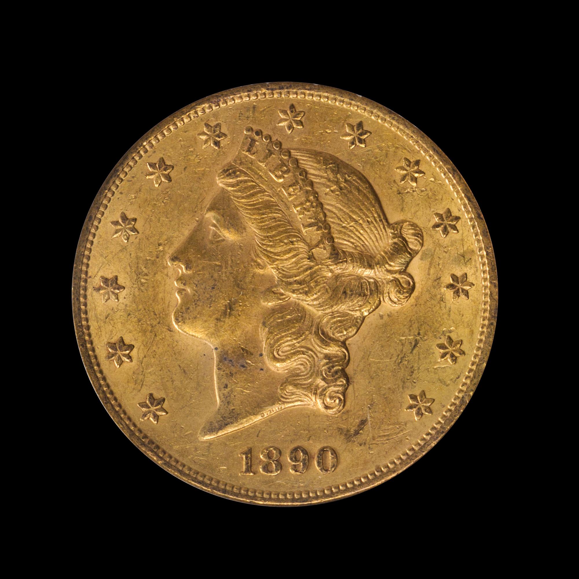 A United States 1890-CC Liberty Head $20 Gold Coin