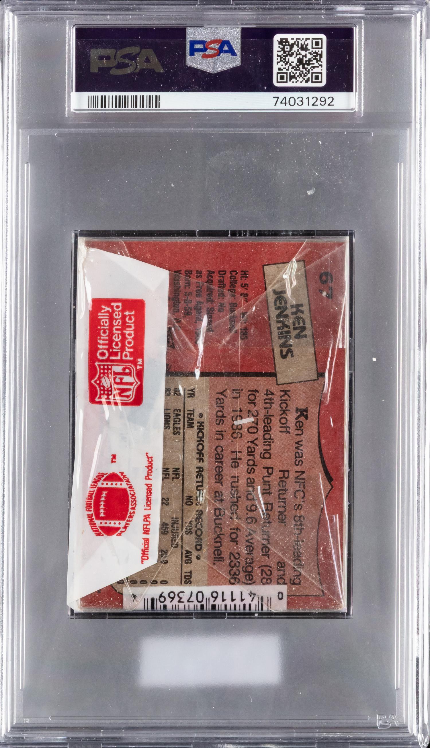 An Unopened Cello Pack of 1988 Topps Football Cards With Walter Payton On Top (PSA 10 GEM MINT)