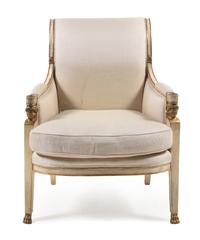 An Empire Style Painted and Gilt Armchair Height 39 1/2 inches. — PROBABLY ITALIAN, 20TH CENTURY