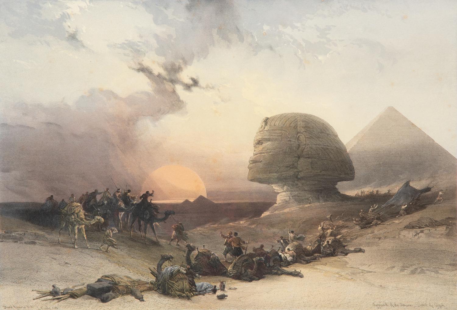 Approach of the Simoon-Desert of Gizeh [Giza] after David Roberts (British, 1796-1864)