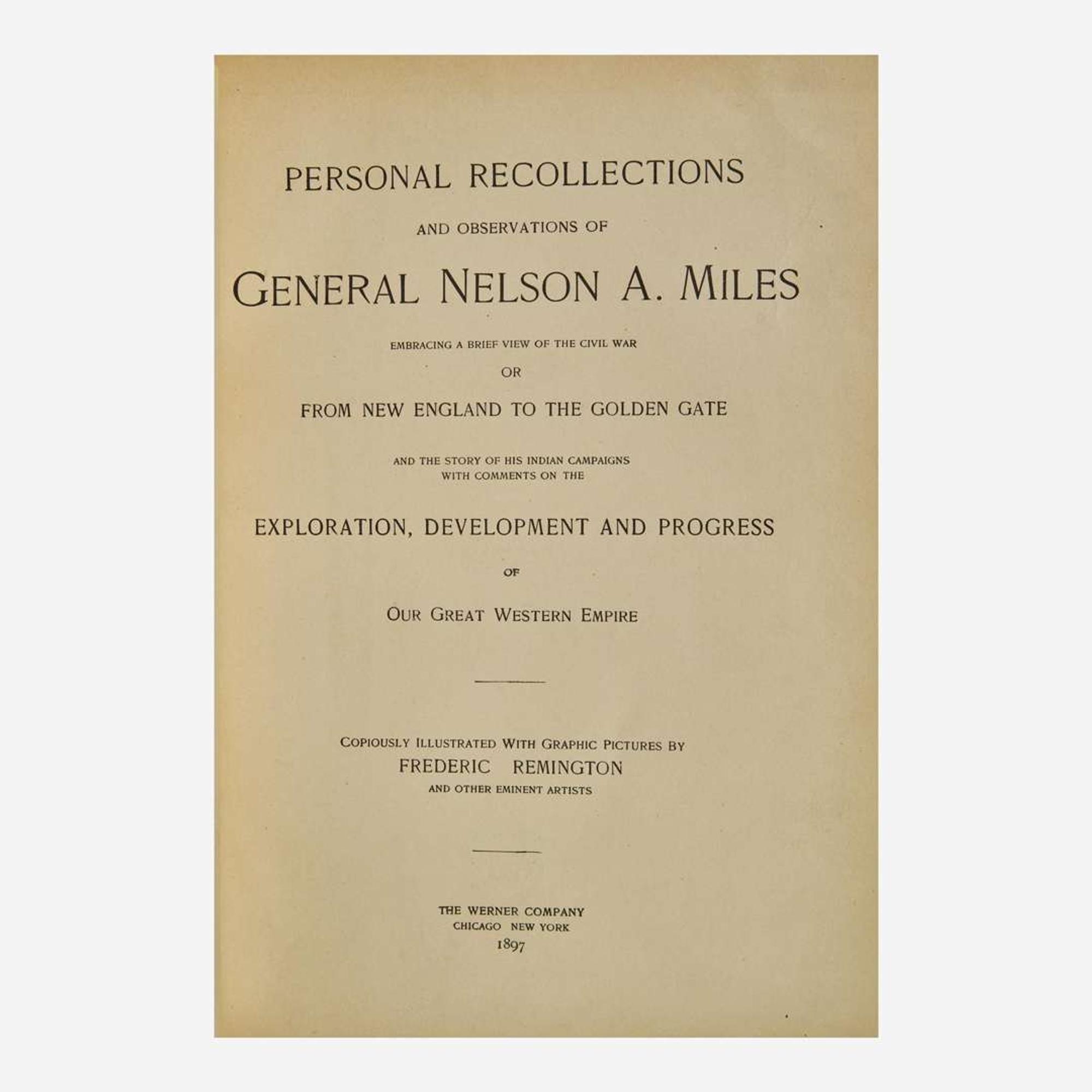 [Americana] Miles, Nelson A. Personal Recollections and Observations of General Nelson A. Miles…