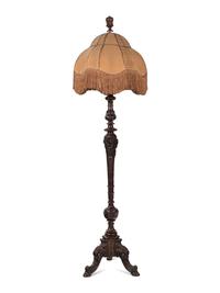 An American Carved Mahogany Floor Lamp