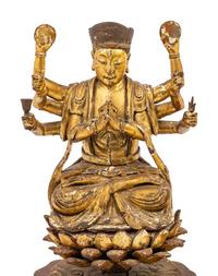 Two Vietnamese Gilt Lacquer Wood Buddhist Figures