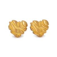 KIESELSTEIN-CORD, YELLOW GOLD HEART EARCLIPS