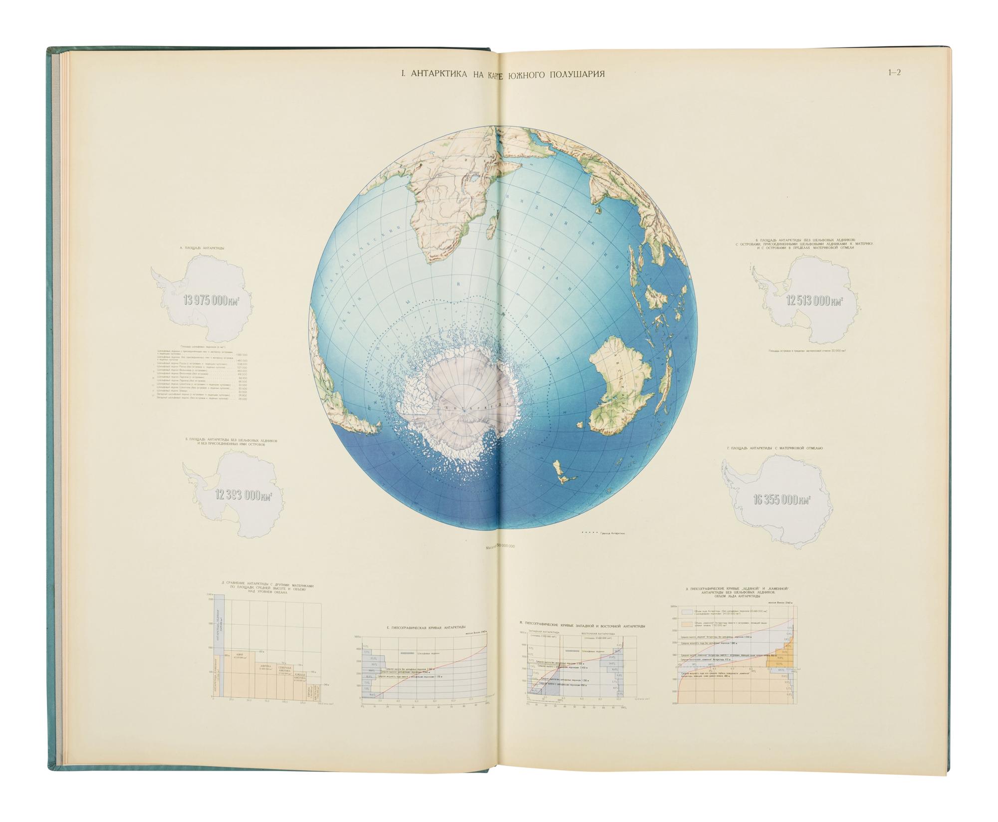 [ATLAS OF ANTARCTICA]. In Russian: [ Atlas Antarktiki . Moscow: Glavnoe upravlenie geodezii i kartografii pri Sovete Ministrov SSSR, 1966.]