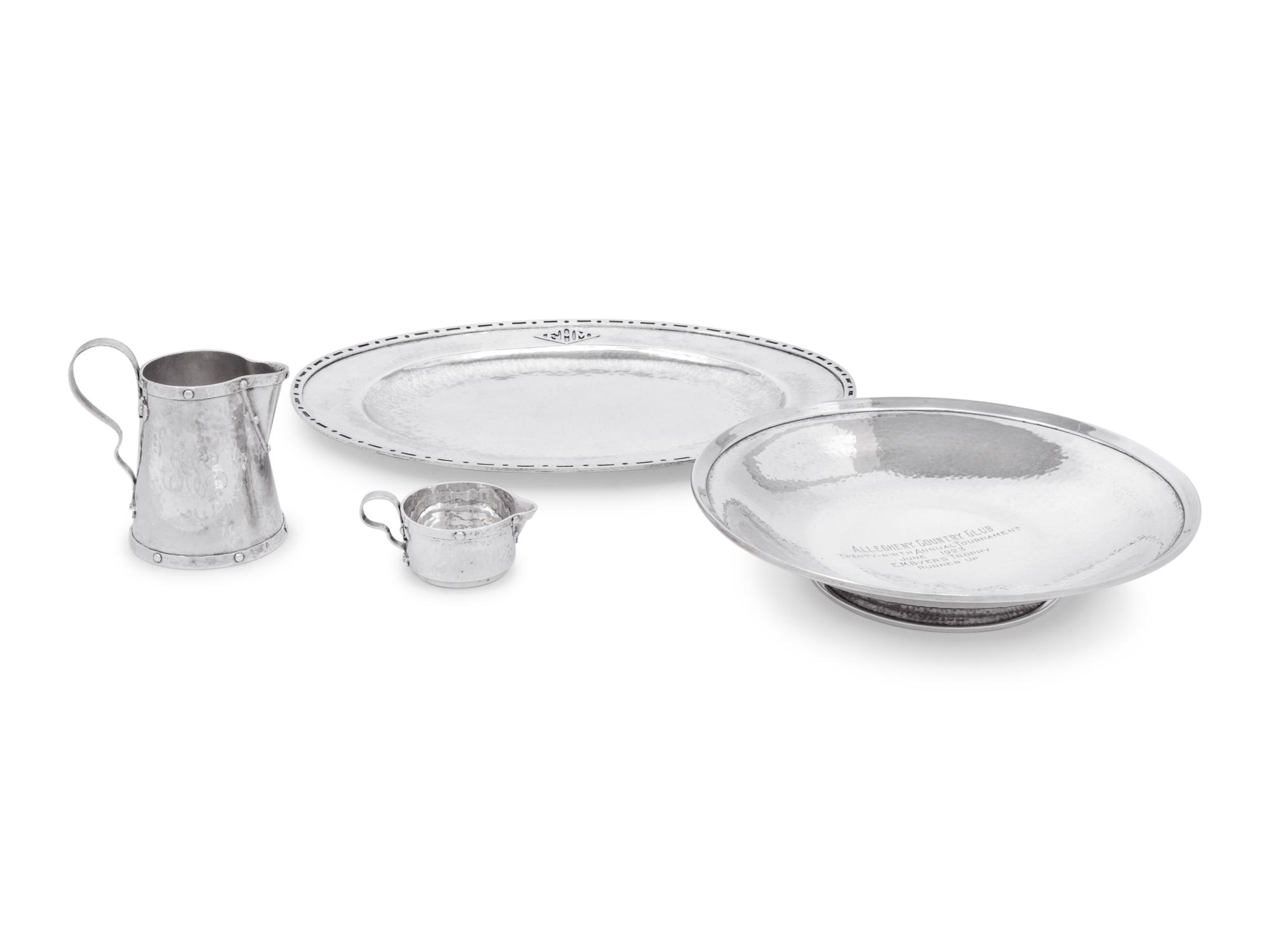 Four American Arts & Crafts Silver Table Articles