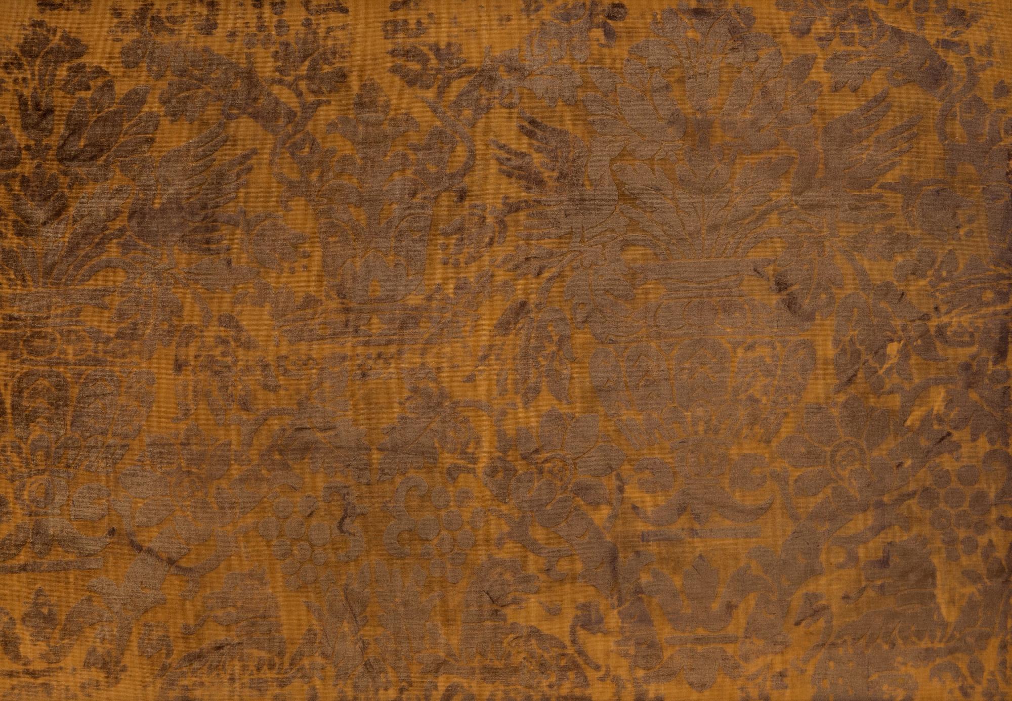 A Pair of Italian Framed Silk Velvet Panels