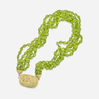 An 18K Yellow Gold and Peridot Torsade Necklace