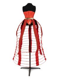 Two Women's Understructure Pieces: One Corset, One Crinoline, 1870s