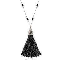 MUNNU THE GEM PALACE, DIAMOND AND BLACK DIAMOND TASSEL NECKLACE