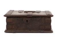 A Spanish Iron Mounted Strong Box