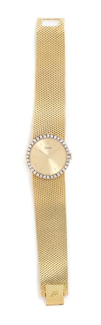 A Yellow Gold and Diamond Wristwatch, Piaget, 29.00 dwts.