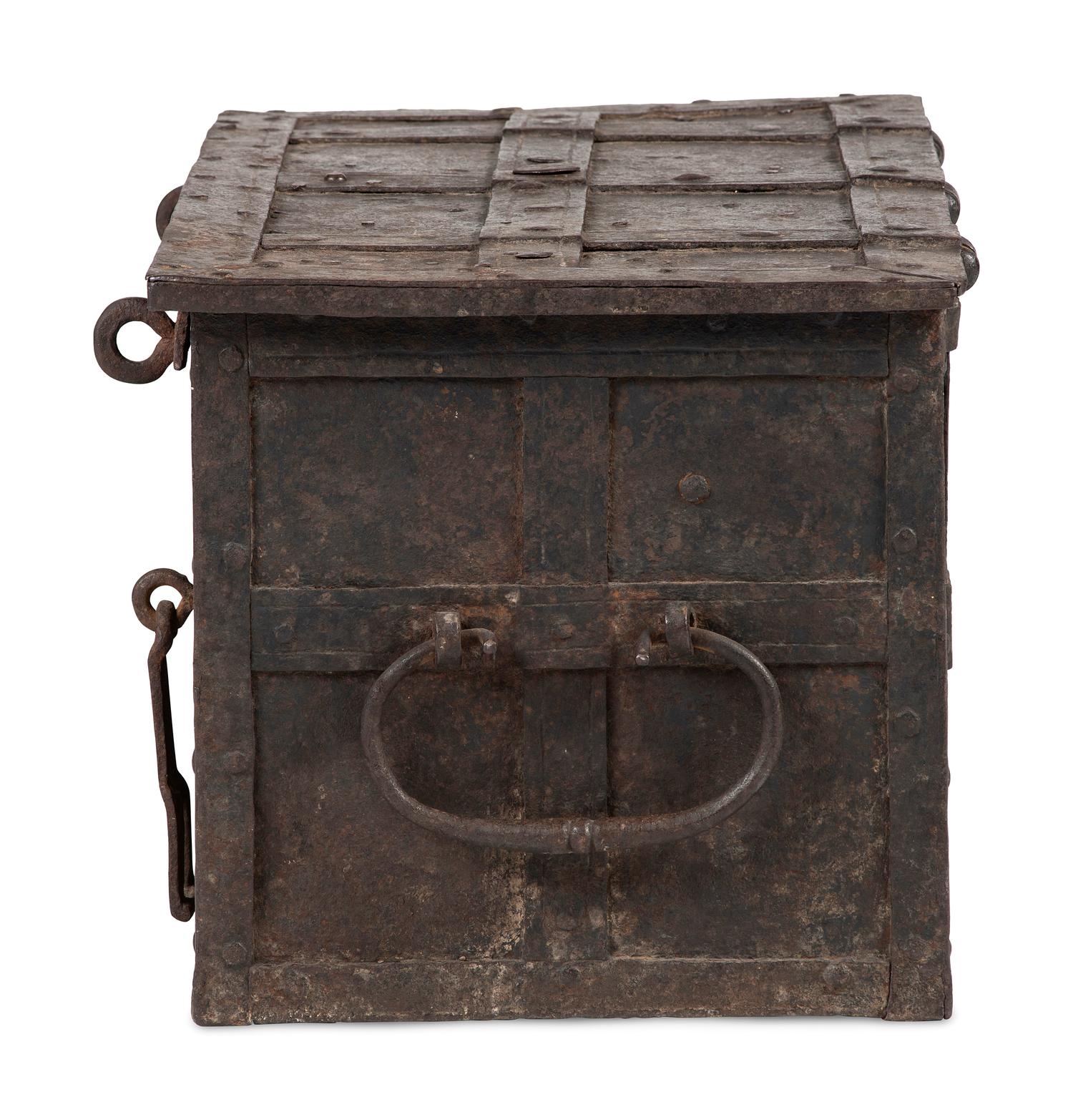 A German Wrought Iron Strong Box