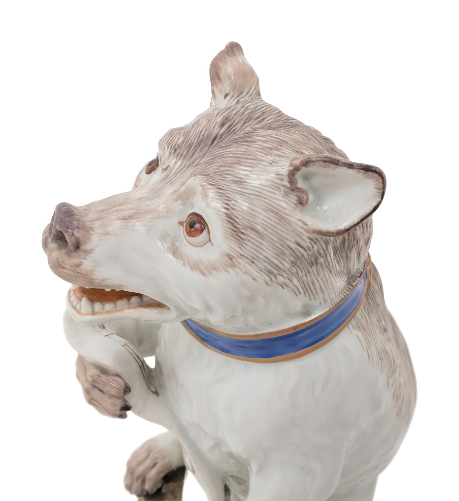 A Korzec Porcelain Dog Figure