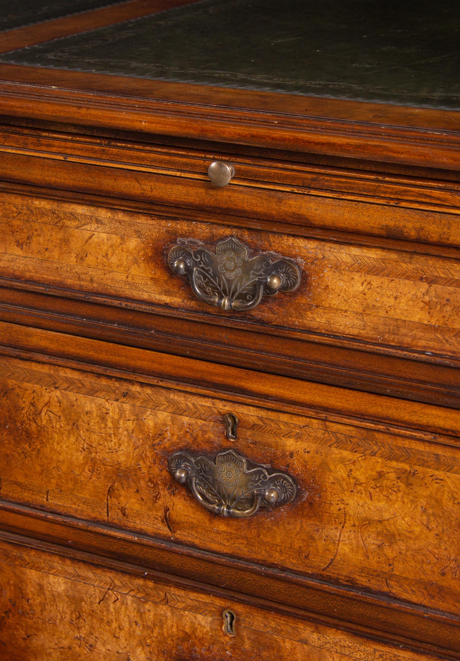 A George III Style Walnut Pedestal Desk