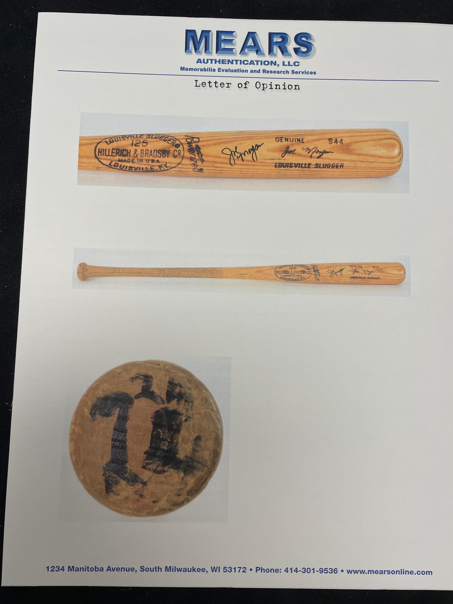 A Joe Morgan 1977-79 Cincinnati Reds Game Used and Signed H&B Louisville Slugger Bat (MEARS A6),
