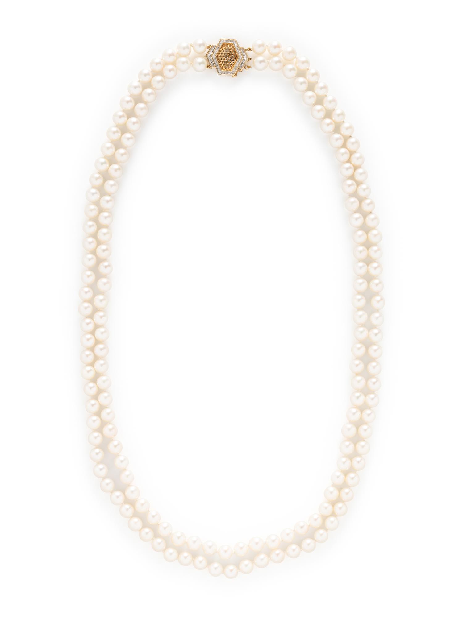 DOUBLE STRAND CULTURED PEARL NECKLACE