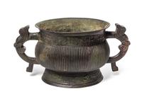 A Chinese Bronze Archaistic Gui Vessel