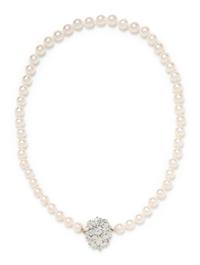 DIAMOND AND CULTURED PEARL NECKLACE