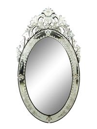 A Venetian Style Cut and Etched Glass Mirror
