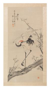 A Large Chinese Painting LATE QING DYNASTY 48 x 23 inches. — LATE QING DYNASTY