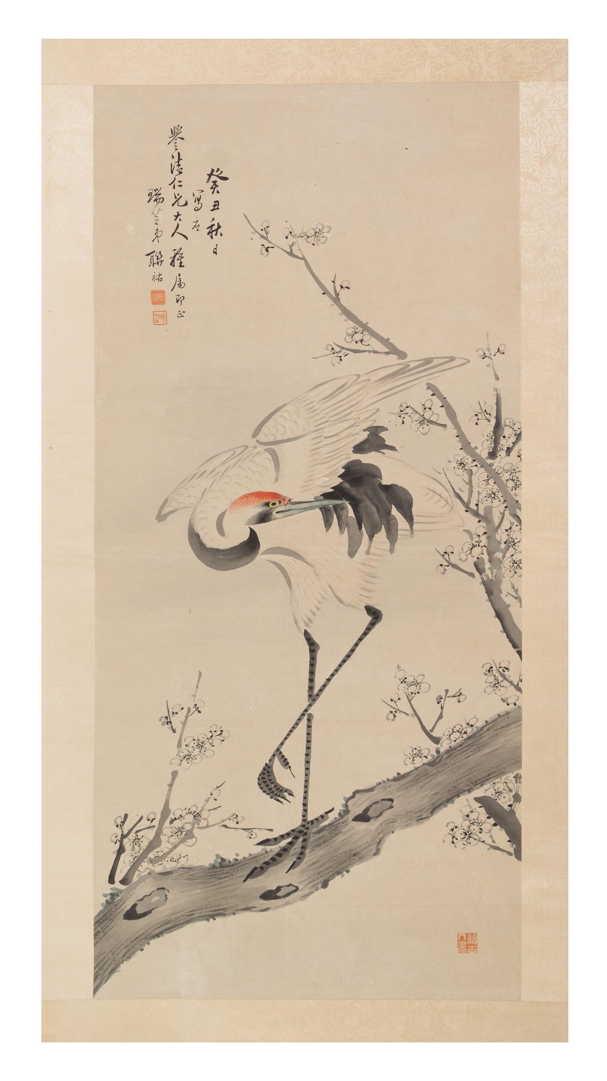 A Large Chinese Painting LATE QING DYNASTY 48 x 23 inches. — LATE QING DYNASTY