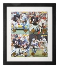 A Dick Butkus Signed Autograph Football Card Display With Multiple Signatures