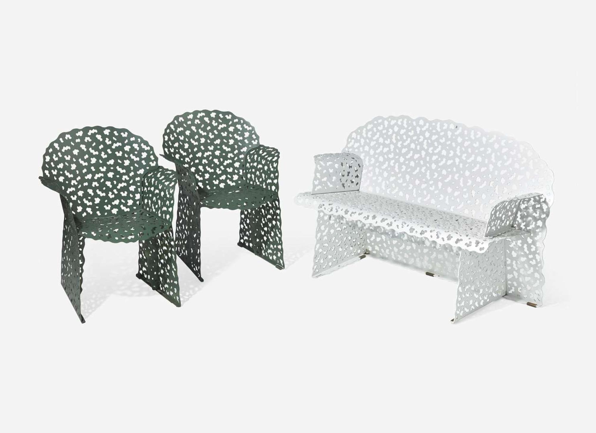Richard Schultz, Pre-Production "Topiary" Settee and Two Armchairs