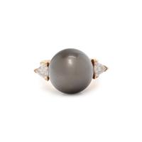 TAHITIAN CULTURED PEARL AND DIAMOND RING