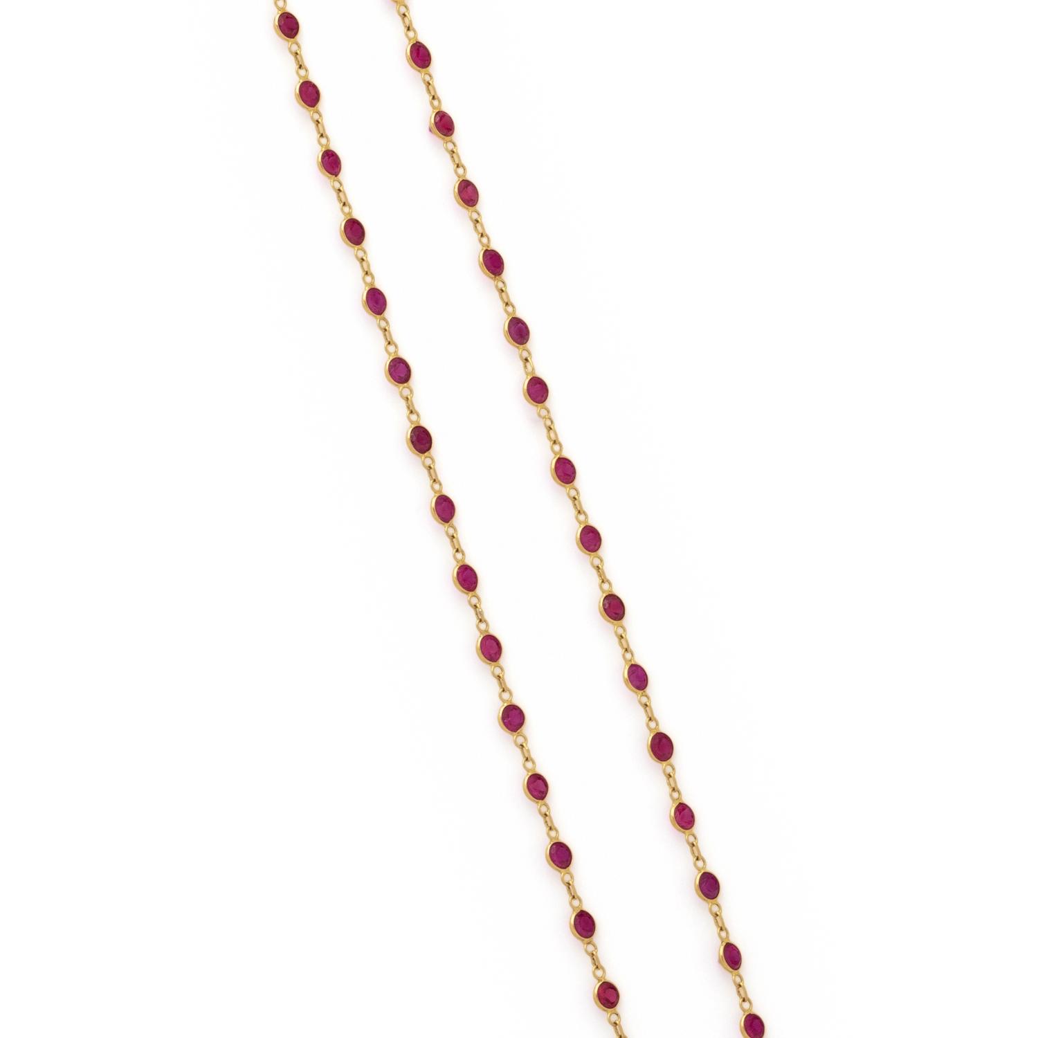YELLOW GOLD AND RUBY NECKLACE