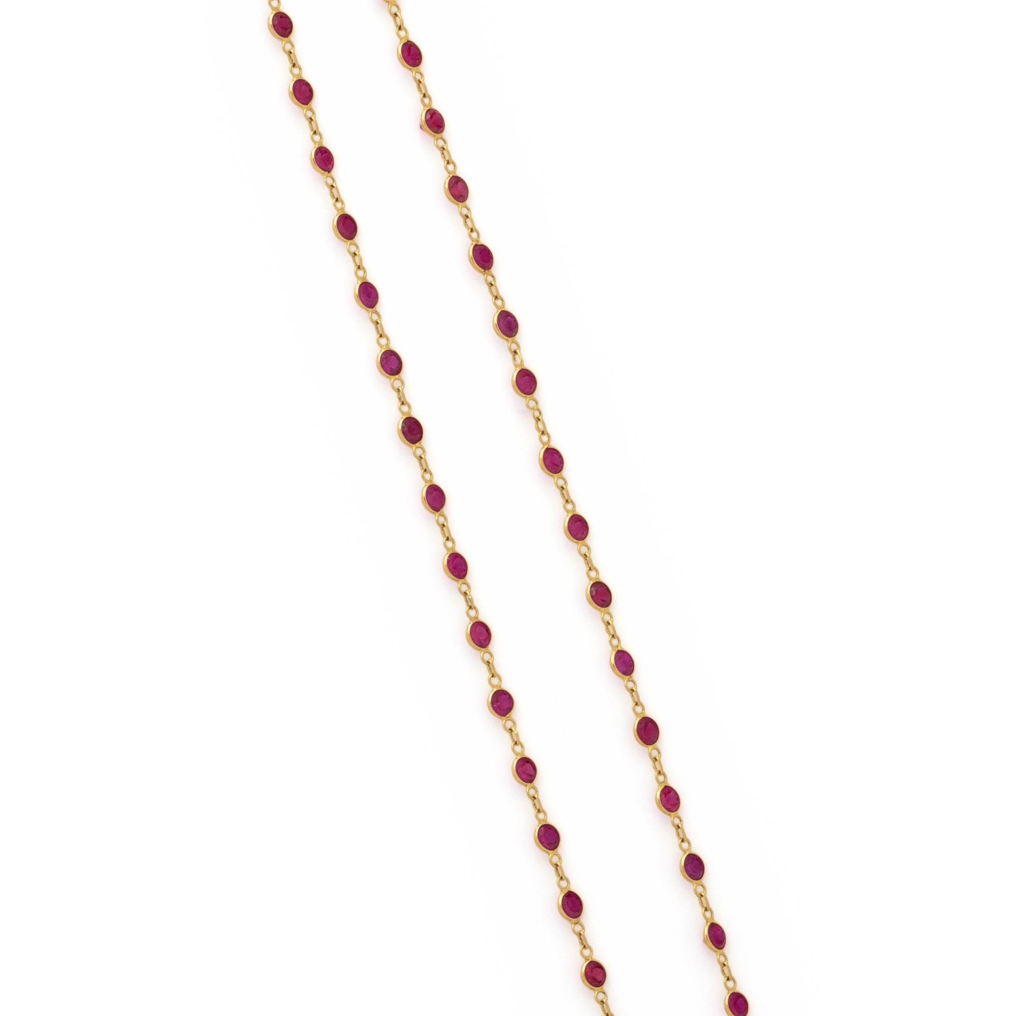 YELLOW GOLD AND RUBY NECKLACE