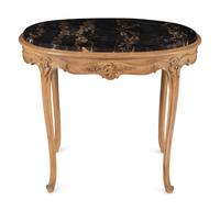 A Louis XV Style Cerused and Marble-Top Side Table