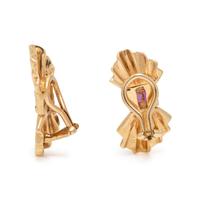 TIFFANY & CO., YELLOW GOLD AND RUBY EARRINGS