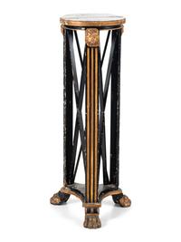 A Painted and Parcel Gilt Pedestal