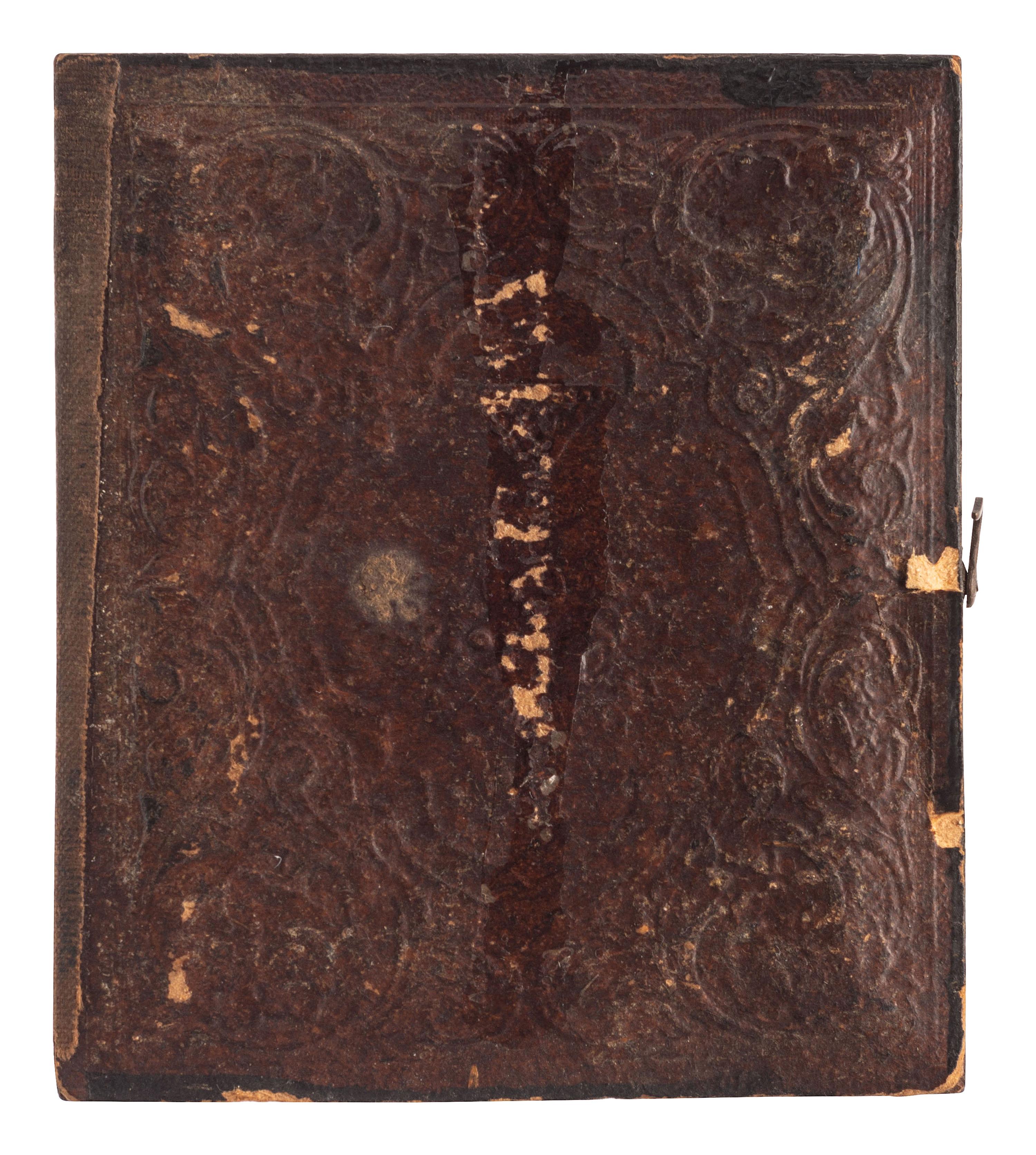 [CIVIL WAR]. Sixth plate ambrotype of Annapolis Naval Cadet Roswell Morey housed in Union case with patriotic motif.