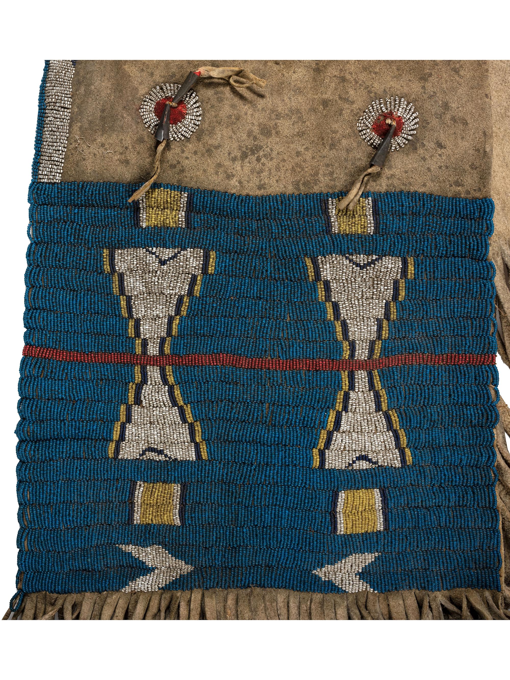 Cheyenne Beaded Buffalo Hide Saddle Bags