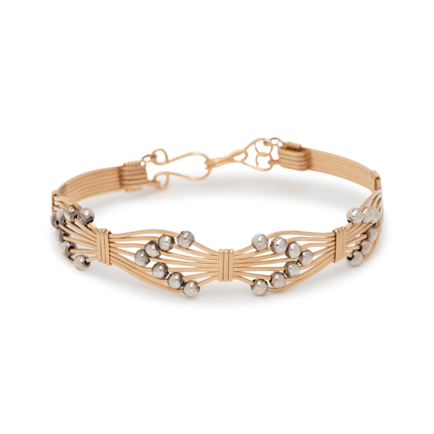 YELLOW GOLD AND SILVER BRACELET