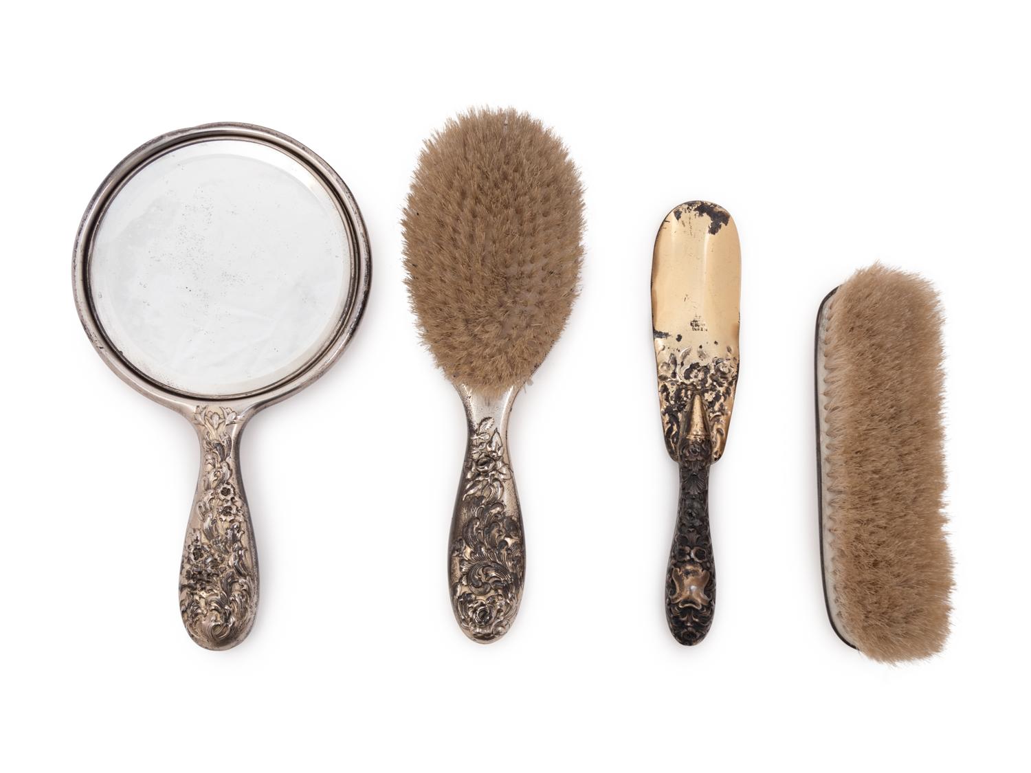 An American Silver Four-Piece Dresser Set