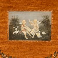 A Late George III Paint-Decorated Mahogany Bow-Front Chest of Drawers