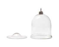 A Federal Blown Glass and Brass Bell Jar Lantern