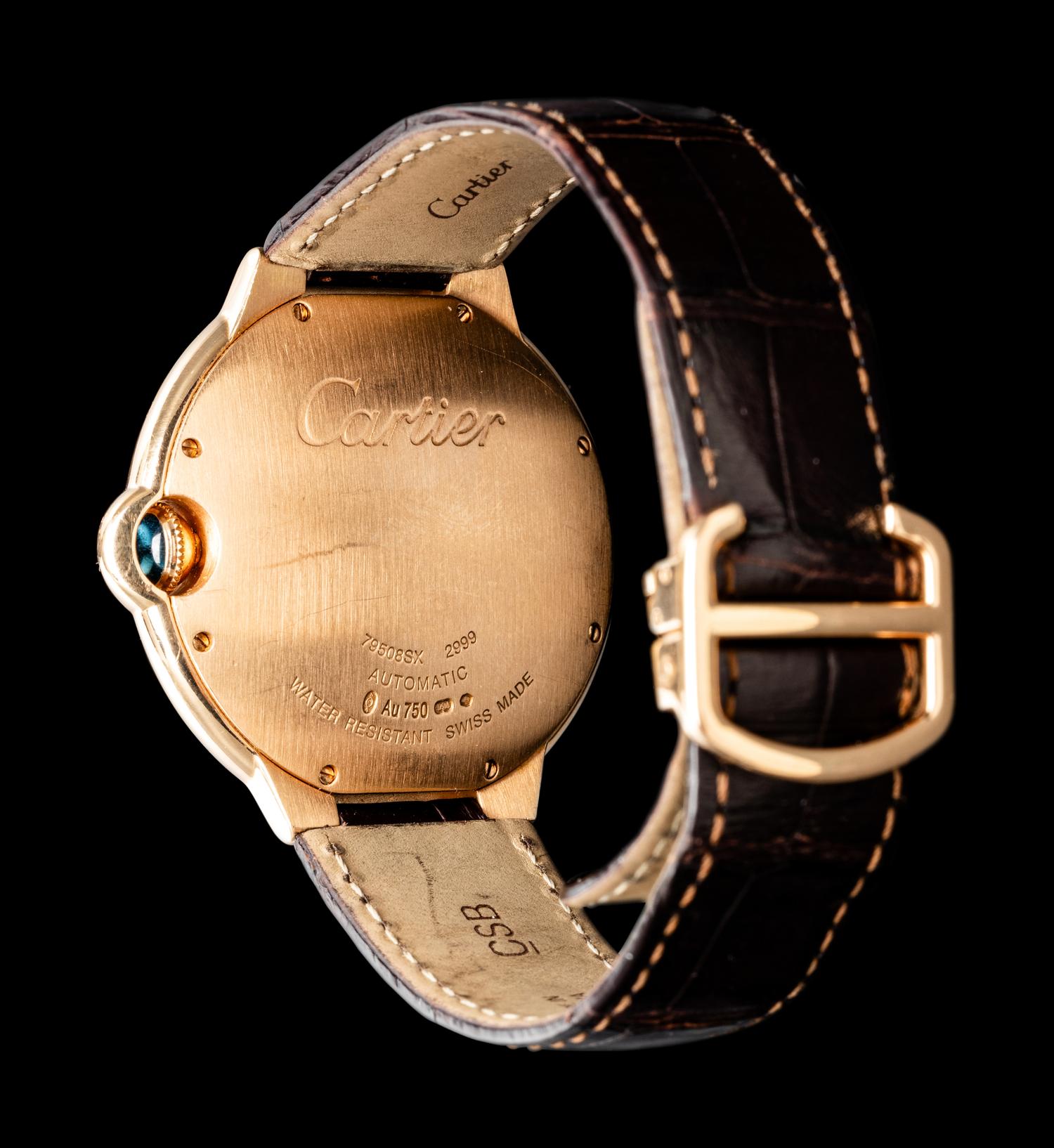 CARTIER, 18K ROSE GOLD 'BALLON BLEU' DATE WATCH