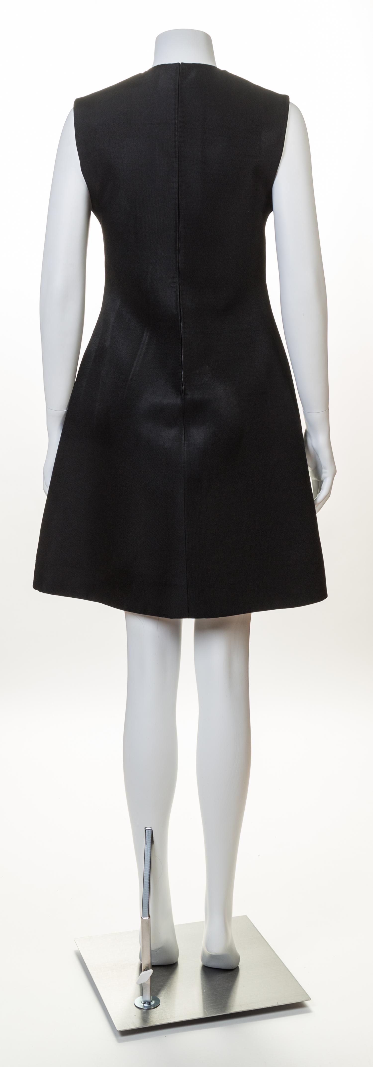 A Givenchy Black Wool A-Line Sleeveless Dress, No size.