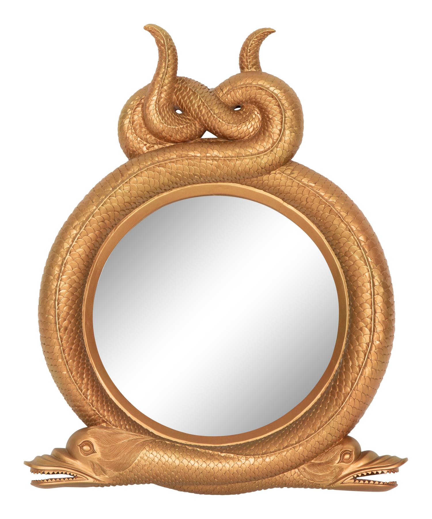 A Regency Style Composition Twin Serpent Mirror